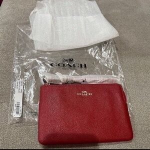 Coach Red Leather Wristlet